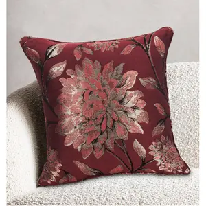 Christoval Floral Square Throw Cushion Red