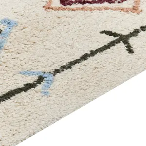 Cotton Area Rug 80 x 150 cm Beige CORUM