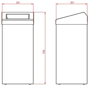 Stainless Steel 50 Ltr Wastebin - Flap Lid