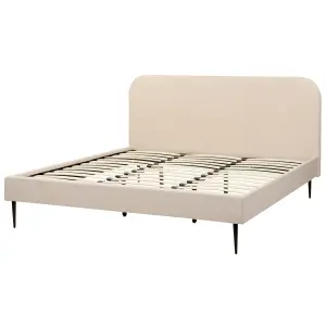 Boucle EU Super King Size Bed Beige FLAYAT