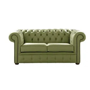 Chesterfield 2 Seater Shelly Mountain Tree Leather Sofa Settee Bespoke In Classic Style