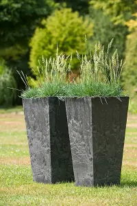 Recycled Outdoor Vase Ella black H70Cm D35Cm