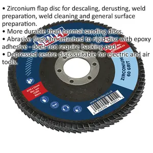 High-Performance 115mm Zirconium Flap Disc with 22mm Bore for Surface Preparation