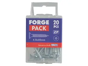 ForgeFix FPMPS440ZP Multi-Purpose Pozi Compatible Screw CSK ST ZP 4.0 x 40mm Forge Pack 20 FORFPMP440Z