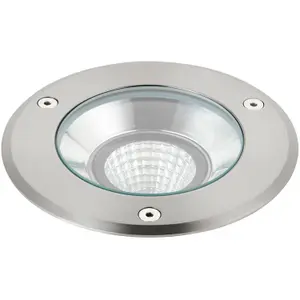 Stainless Steel Drive Over IP67 Ground Light - 13W Cool White LED - Tilting Head