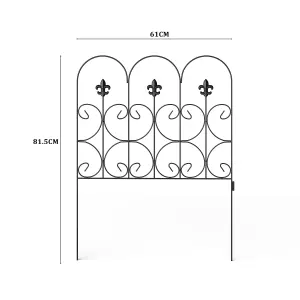 5 Panels Metal Garden Edging Fence Yard Borders Decor 61cm W x 81.5cm H