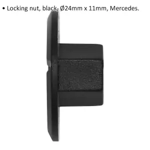 20 PACK Black Locking Nut Trim Clip - 24mm x 11mm - Suits Mercedes Vehicles