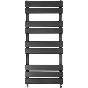 Flat Panel Heated Towel Rail Radiator Bathroom Warmer Anthracite / 100cm H x 45cm W x 6.2cm D