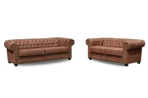 Furniture Stop - Hever Chesterfield 3+2 Sofa Set