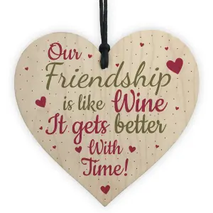 Red Ocean Friendship Gift Best Friend Sign Funny Thank You Novelty Birthday Gift Wine Chic Plaque