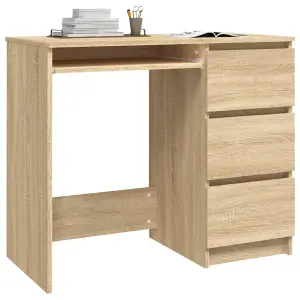 Berkfield Desk Sonoma Oak 90x45x76 cm Engineered Wood