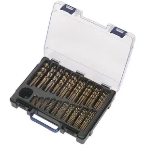 170-Piece HSS Cobalt Drill Bit Set with Split Point Tips for Precision Drilling