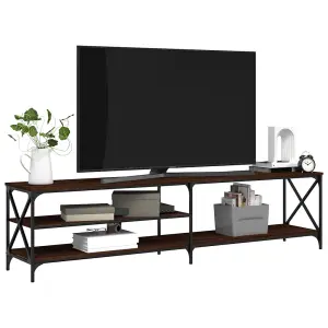 Berkfield TV Cabinet Brown Oak 200x40x50 cm Engineered Wood and Metal