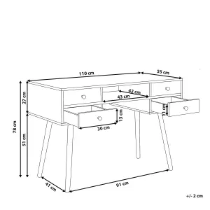 Home Office Desk with Storage White LEVIN