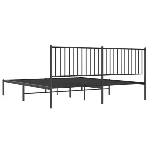 Berkfield Metal Bed Frame with Headboard Black 180x200 cm 6FT Super King