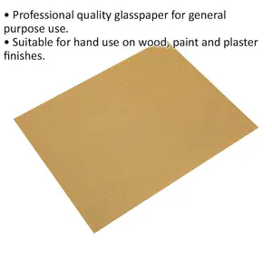 5 Pack Medium Glasspaper Sheets for Wood Finishing - 280 x 230mm