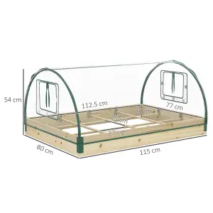 Outsunny Raised Garden Bed with Greenhouse Roll Up Windows 115 x 80 x 54 cm