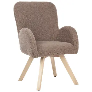 Beliani Scandinavian Armchair BJARN Boucle Brown