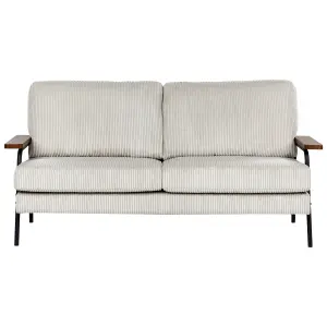 Beliani Traditional Corduroy Sofa Grey AKRANES