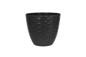 Lightweight Recycled Indoor or Outdoor Plastic 33cm Small Windermere Plant Pot - Plastic - L33 x W33 x H29 cm - Charcoal