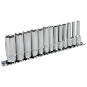 13 PACK - DEEP Socket Set 1/4" Metric Square Drive - 6 Point WallDrive Torque