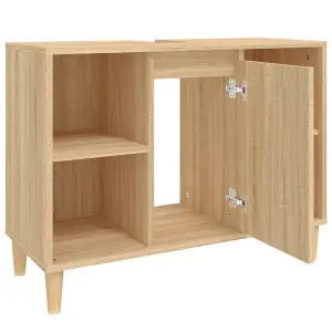 Berkfield Sink Cabinet Sonoma Oak 80x33x60 cm Engineered Wood