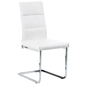 Set of 2 Dining Chairs ROCKFORD Faux Leather White