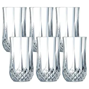 URBNLIVING 360ml Eclat Cristal D'Arques Hi-Ball Tumbler Glass Set of 6