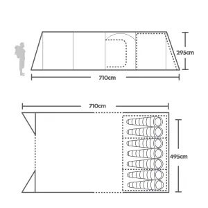 Berghaus Freedom 7 Nightfall Tent with Darkened Bedrooms and Integrated Porch