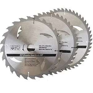 TCT Circular Saw Blades 3pk 230 x 30 25 20 16mm rings