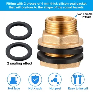 Water Butt Connector Adapter Tank Fitting Brass 3/4"