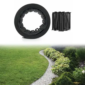 10m length of midnight black edging for lawns,paths,drives or flower borders,sold with pegs,ideal for circles and curves,40mm high