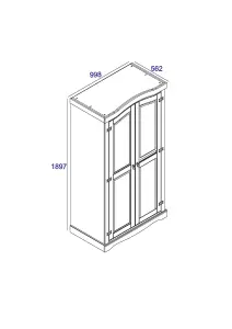 Core Products, Premium Corona White 2 door wardrobe