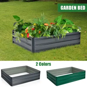 Costway 4 x 3ft Metal Raised Garden Bed Outdoor Planter Box Backyard