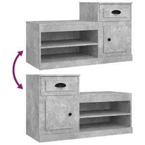 Berkfield Shoe Cabinet Concrete Grey 100x42x60 cm Engineered Wood