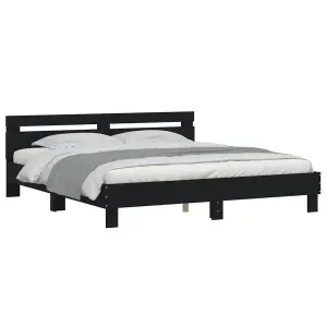 Berkfield Bed Frame without Mattress Black 180x200 cm Super King