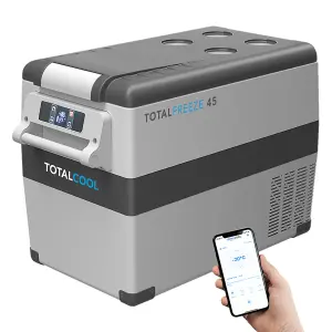 Totalfreeze Portable Fridge Freezer - 12V 24V Volt Outdoor Van Fridge - App Controlled Dual Zone Car Refrigerator - 55 litre