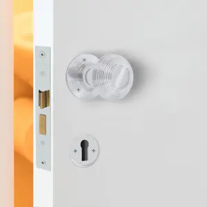 EAI Chrome Door Knobs Reeded Beehive Design Lock Kit 80mm Sashlock 76mm Hinges 2 escutcheons 55mm Sprung Knobs