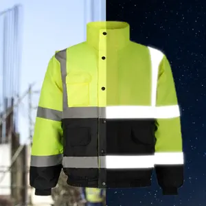 High-brightness reflective warm wind and rainproof color matching building warm clothing Yellow 2XL