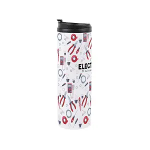 Electrician Travel Mug - Novelty Trades Gift Stainless Steel Vacuum-Sealed Double-Walled Hot/Cold Drinks Travel Flask