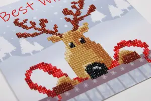 G/CARD REINDEER - Diamond Painting: Greeting Card Kit: Reindeer - Vervaco