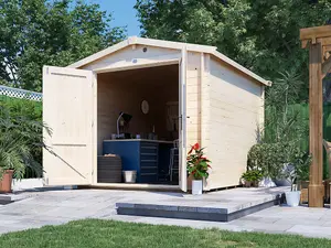 Dunster House Wooden Shed 8x10 Garden Cabin Secure Workshop Tool Storage Roof Felt Petrus