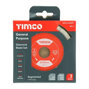 TIMCO General Purpose Diamond Blade Segmented  - 115 x 22.2