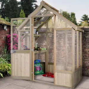 Forest Garden Vale Natural timber 6x4 Greenhouse