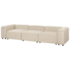 3-Seater Modular Fabric Sofa Beige ARDAL