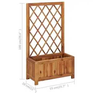 Berkfield Garden Raised Bed with Trellis Solid Acacia Wood