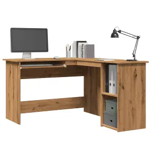 Berkfield Corner Desk Artisan Oak 120x140x75 cm Engineered Wood