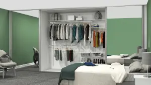 Open Wardrobe System with Shoe Storage & Baskets 246cm (W) Wire Shoe Shelf