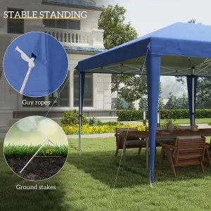 Outsunny 6 x 3(m) Pop Up Gazebo Patio Party Event Heavy Duty Canopy Blue