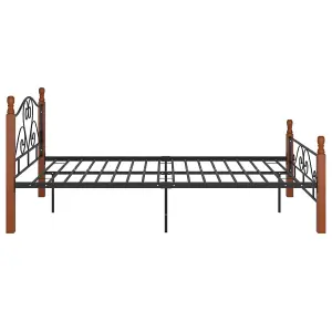 Berkfield Bed Frame Black Metal 120x200 cm